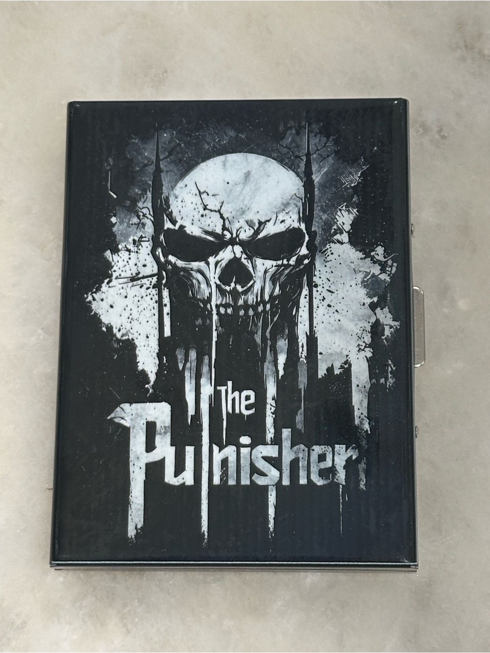 The Punisher Black Graphic Metal Card Case - Black